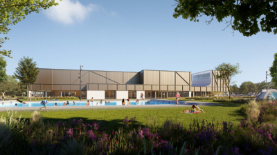Buitenaanzicht sportpark